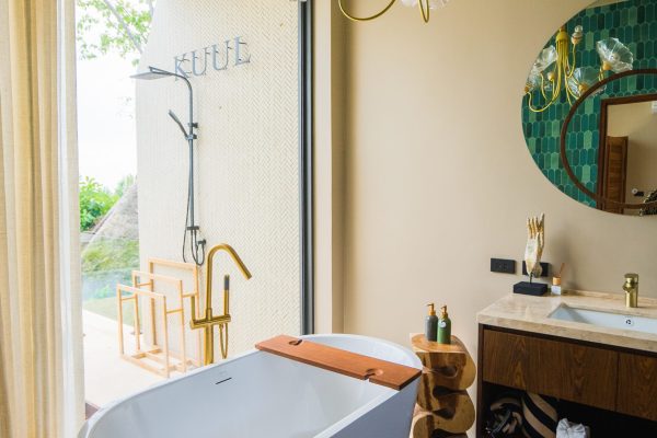 A serene space where water, light, and design come together effortlessly.